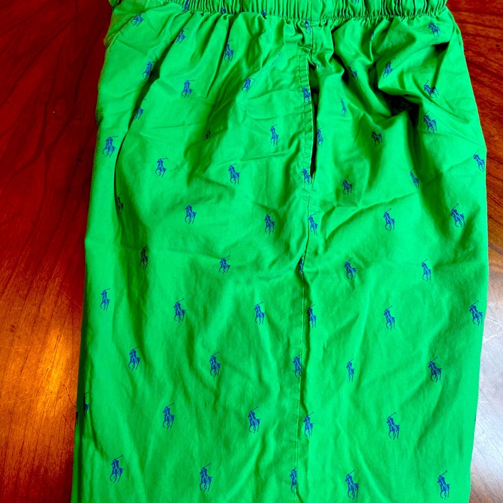 Polo by Ralph Lauren Lounge/Sleep Pants - Green w/ Blue Horse; Medium.